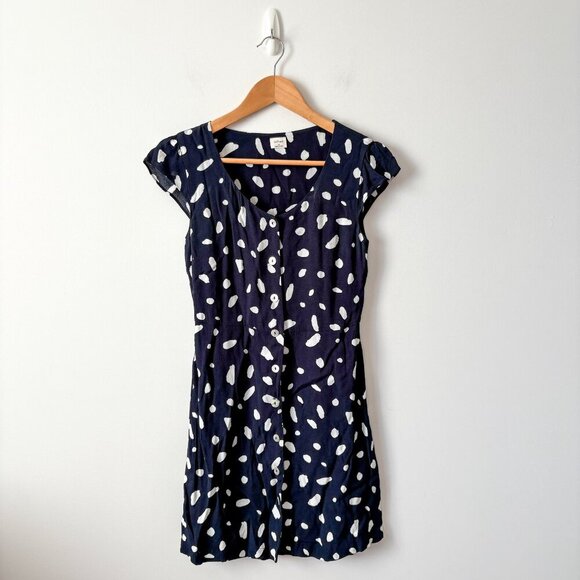 Aritzia Wilfred Capulet Button Front Bustier Mini Dress Navy White Size XS - Picture 4 of 8